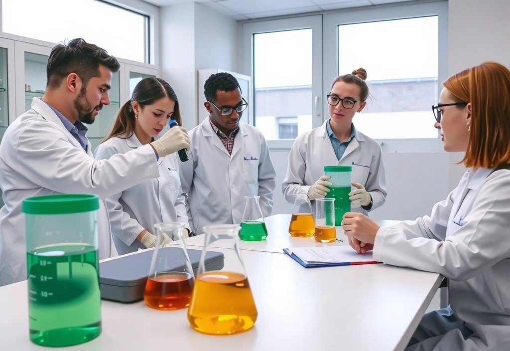 Equipo de Fallavitcx trabajando en un laboratorio