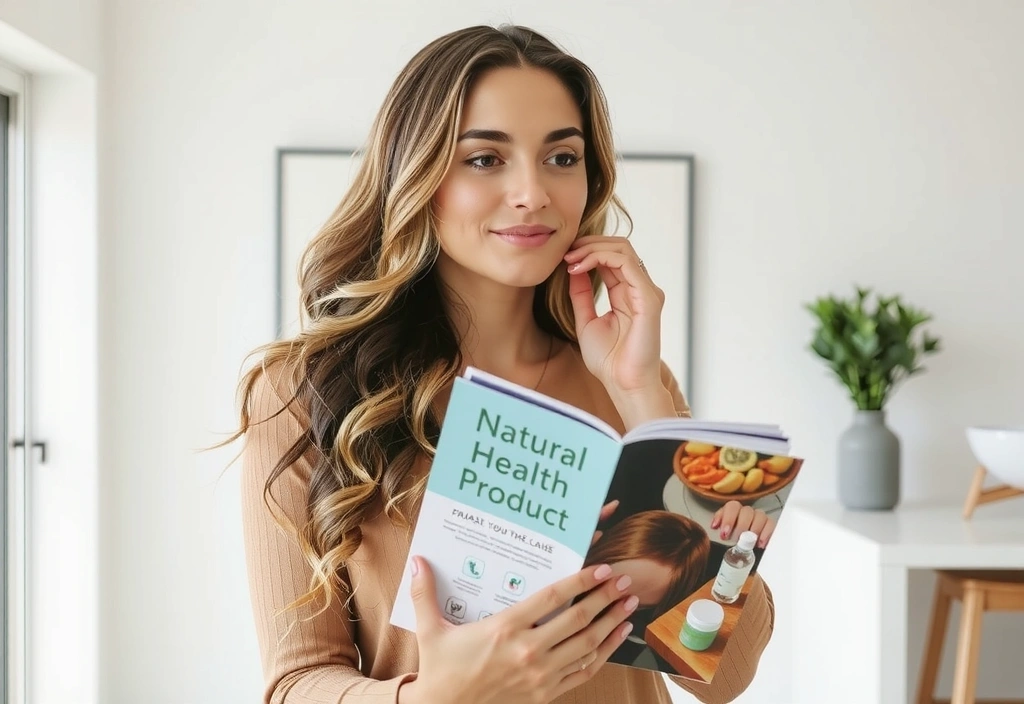 Mujer leyendo sobre productos de Fallavitcx