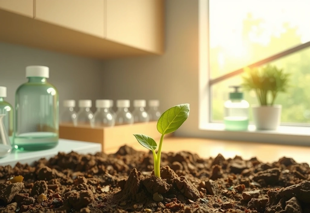 Ilustración que representa el crecimiento de una semilla a una planta exuberante, simbolizando el origen y la evolución de Fallavitcx desde la naturaleza.